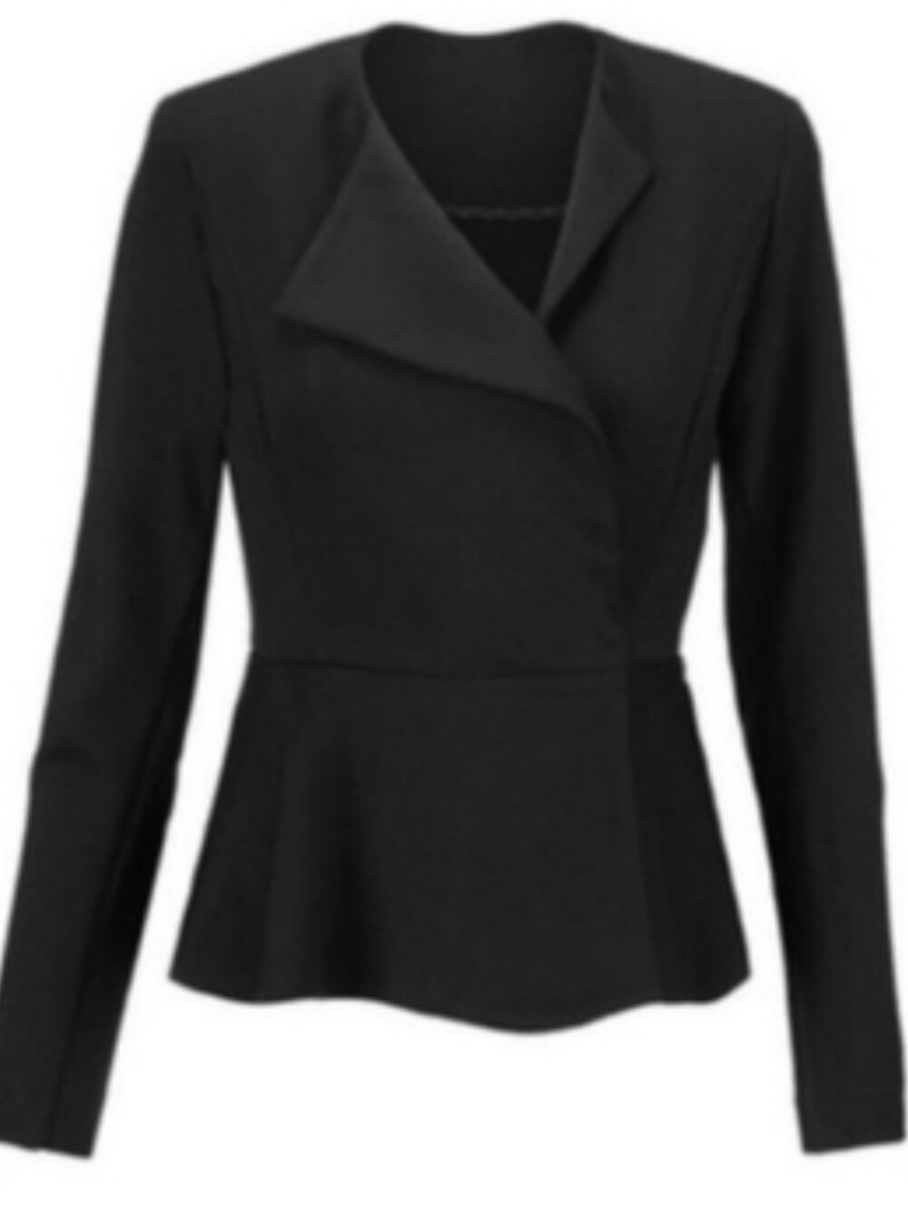 CAbi Agency Black Ponte Peplum Jacket Blazer Style 3549 Size 10